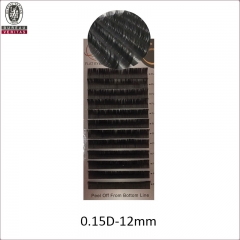 0.15-D-12mm Factory direct supply natural looking faux mink eyelash extensions with clear band