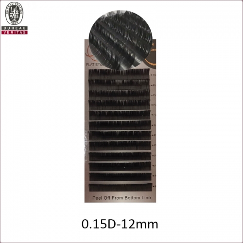 0.15-D-12mm Factory direct supply natural looking faux mink eyelash extensions with clear band